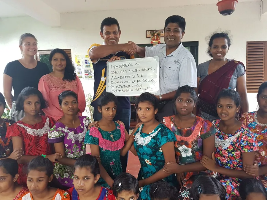 Desert Cubs Sports Academy UAE cash donation Rs 500000 to Sputnik Girls Orphanage 2017