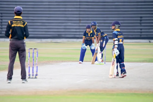 Junior batters developing match skills during an SES centre-wicket session